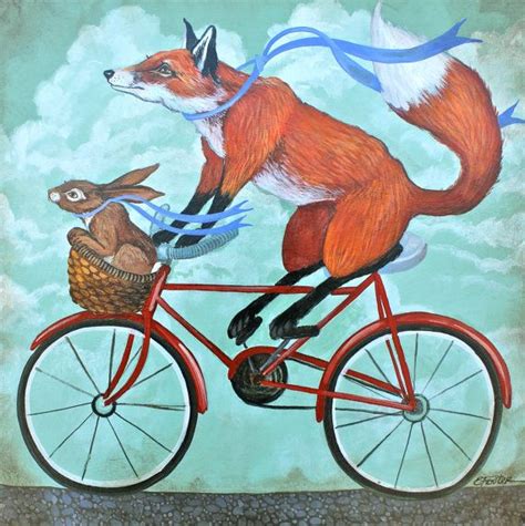 Fox And Rabbit By Elizabeth Foster Art Print Etsy Print Artist Art