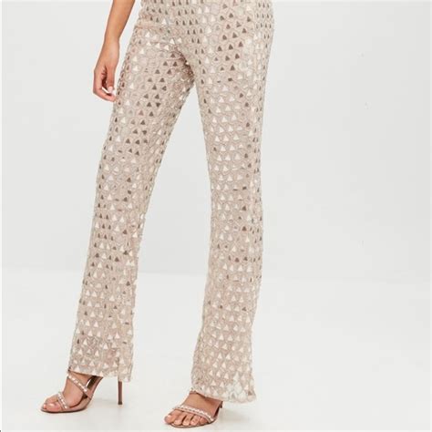 Missguided Synthetic Carli Bybel X Nude Embellished Jumpsuit In Natural