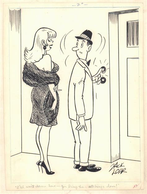 Model Babe At Door Humorama Gag 1966 Signed Art By Jack Lohr Ebay