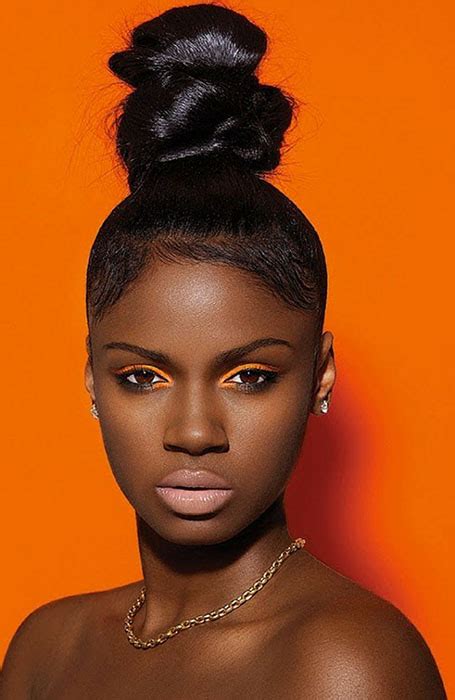 20 Stylish Bun Hairstyles That You Will Want To Copy Dark Skin Makeup