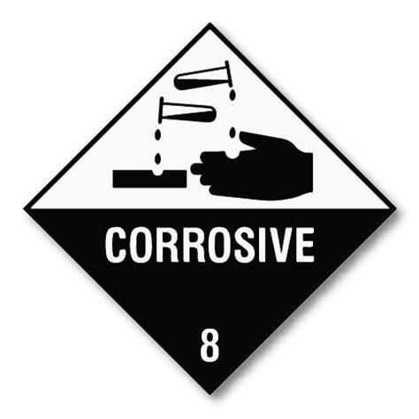 Corrosive 8 Hazard Warning Label 250 X 250mm
