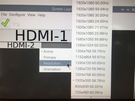 Display Different Resolutions Hdmi 1hdmi 2 In Screen Layout Editor