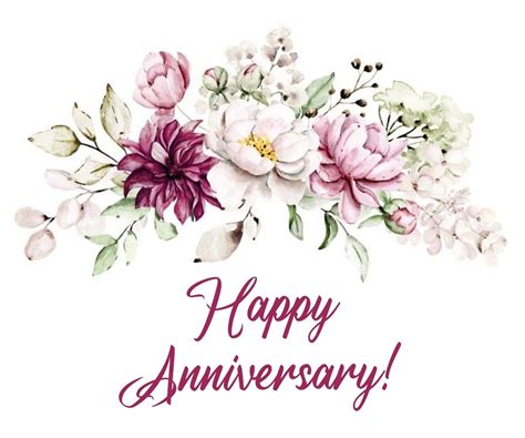 A Happy Anniversary Card With Flowers On It