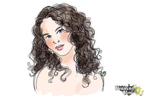 how to draw long curly hair reverasite