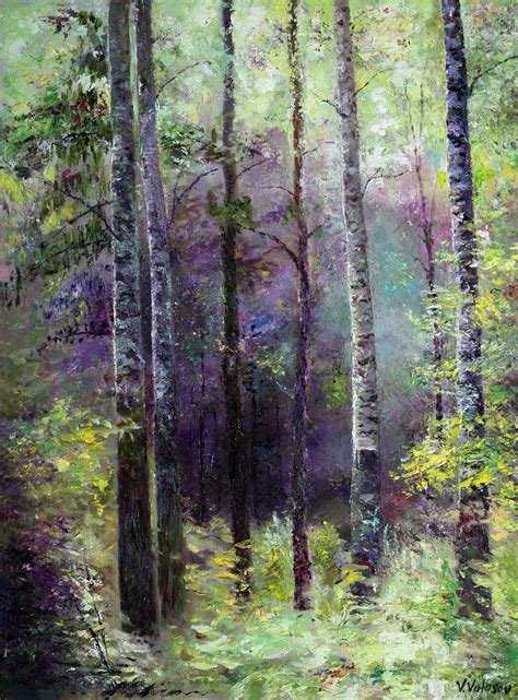 Vladimir Volosov Painting The Dark Forest Oil On Canvas 2018