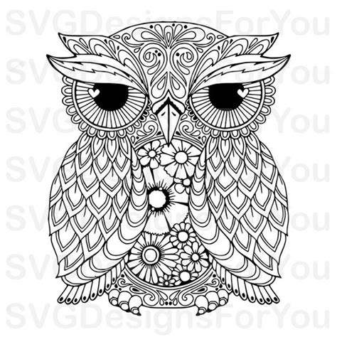 Bessre zeiten (nuller jahre party aus alternative Sale ZENTANGLE OWL SVG Design Mandala Owl Svg Owl Clip | Etsy