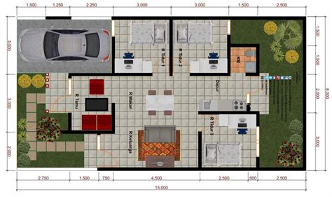 Sementara, untuk ukuran tanah biasanya rumah tipe 36 bisa berdiri di atas tanah seluas 60 m² hingga 72 m². Rumah Type 36/60 3 Kamar Tidur : 10 Desain Rumah Tipe 36 ...