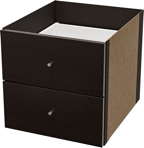 ikea kallax insert with 2 drawers black brown 33x33 cm uk home and kitchen