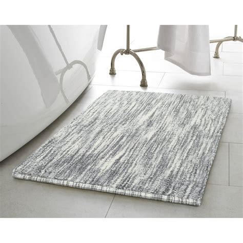 Jean Pierre Taylor Reversible Cotton 2 Piece Bath Rug Set Light Grey