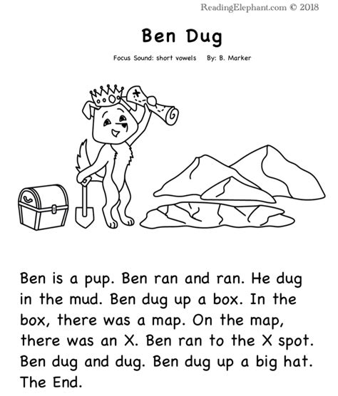 Free Printable Kindergarten Level Books Ben Dug And Moms Bun