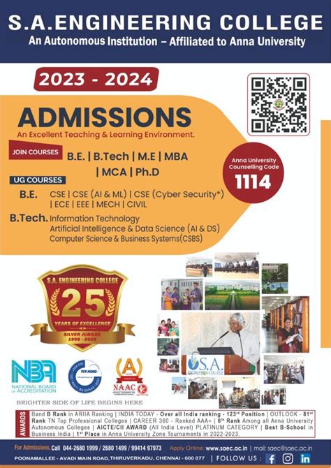 Admissions Saec Sa Engineering College Autonomous