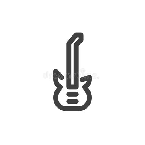 Electric Guitar Line Icon Stock Vector Illustration Of Outline 241380372