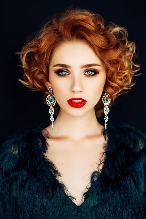 whether it s a wedding or a weekend party this imposing hairstyle for women with short red hair