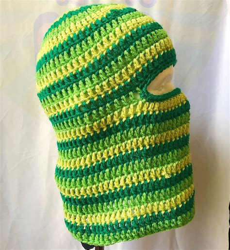 Striped Crochet Ski Mask Etsy