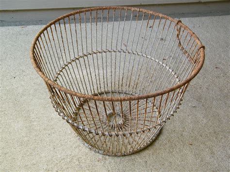 Oyster Basket Rustic Wire Basket Nautical Etsy Wire Baskets