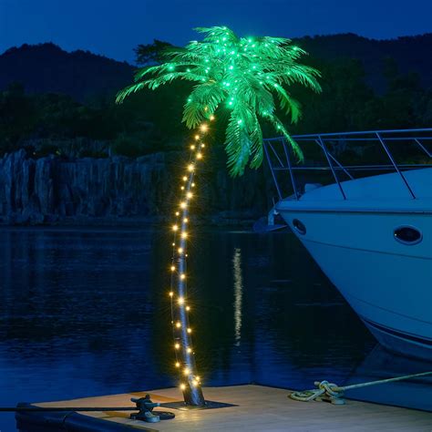 がございま 7ft Led Lighted Palm Trees For Outside Patio， Artificial Palm