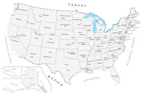 United States Map With Capitals Gis Geography Printable Blank Templates