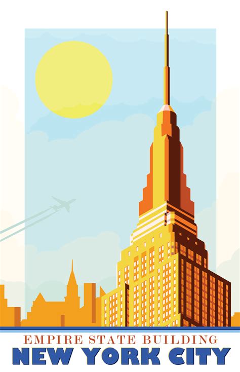 Empire State Building Illustration Lost Dog Art And Frame