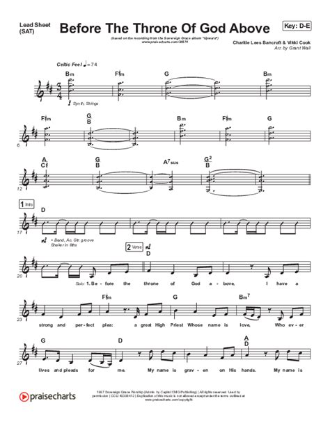 Before The Throne Of God Above Sheet Music Pdf Sovereign Grace