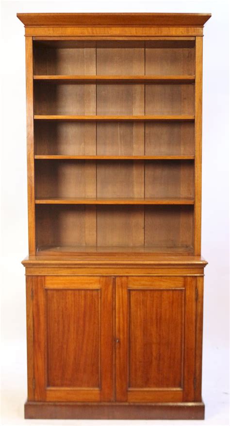 Victorian Mahogany Open Bookcase On Cupboard Base Antiques Atlas