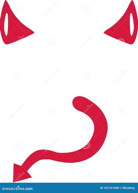 Devil Horns With Tail Stock Vector Illustration Of Evil 107161668