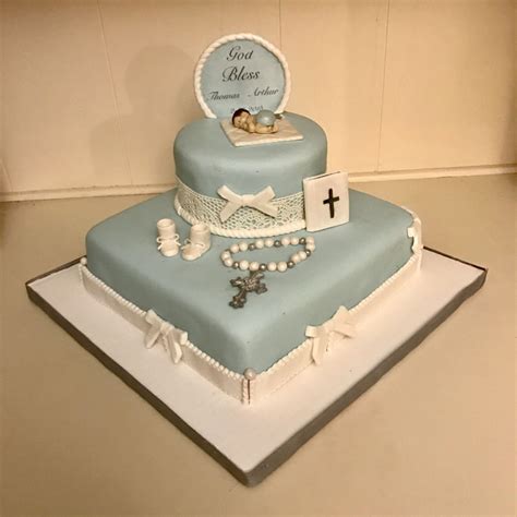 Baptism Cakes For Baby Boy