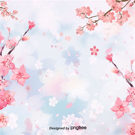Romantic Gradual Creative Cherry Blossom Background Lovely Hand Drawn