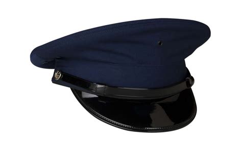 Round Top Police Cap Blue Bernard Cap Genuine Military Headwear