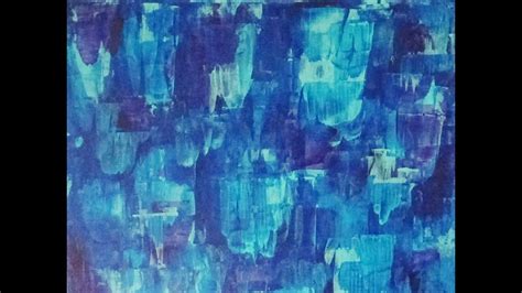 Acrylic Abstract Background Painting Blue Streaks Youtube