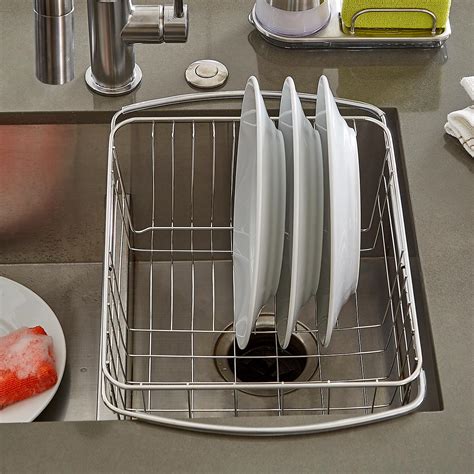 Shop for dish racks over sink in kitchen storage & organization. Stainless Steel In-Sink Dish Drainer | The Container Store
