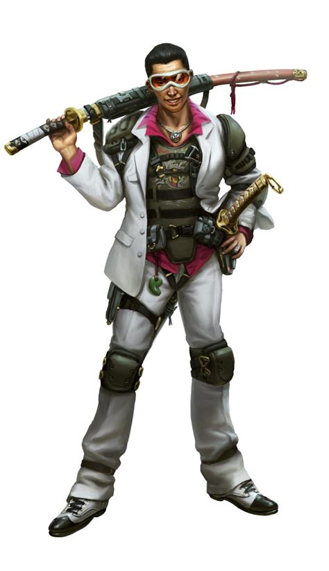 Shadowrun Male Human Asian Adapt Sword Suit Dark Haired