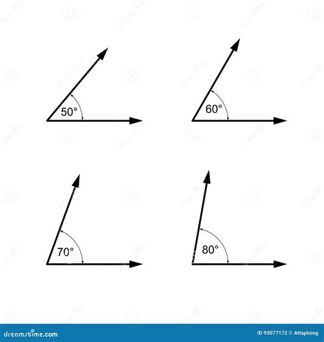Los ángulos Los Grados Matemáticas De La Geometría Firman Símbolos