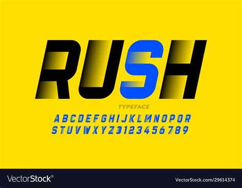 Speed Style Font Design Alphabet Letters Vector Image