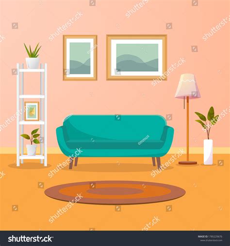 Modern Living Room Interior Vector Banner Stock Vector Royalty Free