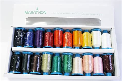 Marathon Polyester Embroidery Thread 20 Basic Colors