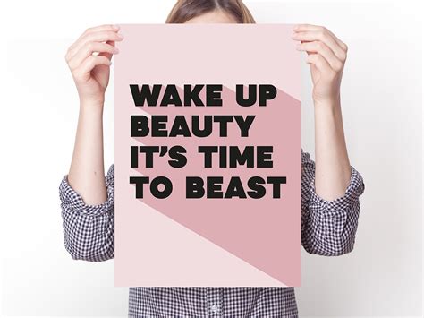 Wake Up Beauty Its Time To Beast Wall Art Print Etsy Uk