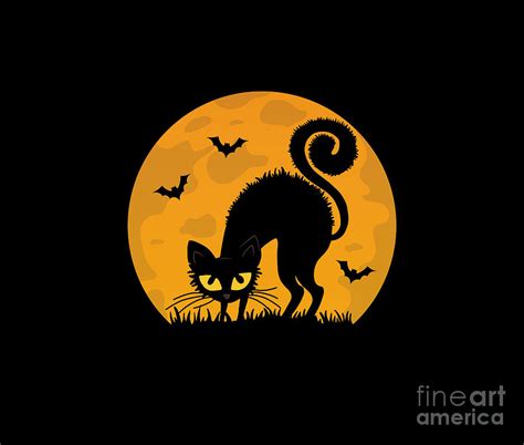 Halloween Black Cat Digital Art By Valentina Hramov Fine Art America
