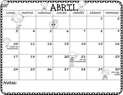 Bonitos Y Creativos Diseños De Los Calendarios Del Mes De Abril