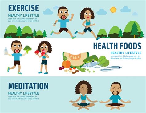 Premium Vector Exercise And Healthy Foods Concept Elements Infographic