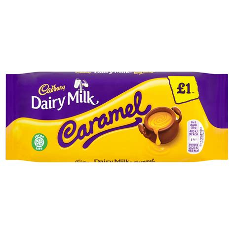Cadbury Dairy Milk Caramel £1 Chocolate Bar 120g Single Chocolate