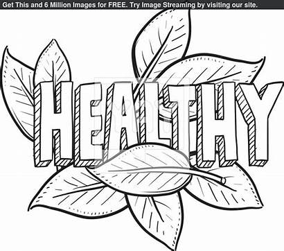 Coloring Healthy Health Pages Drawing Staying Medical