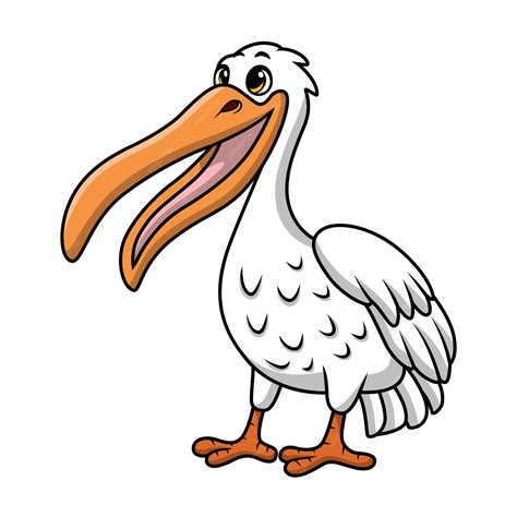 Premium Vector Cute Pelican Cartoon On White Background