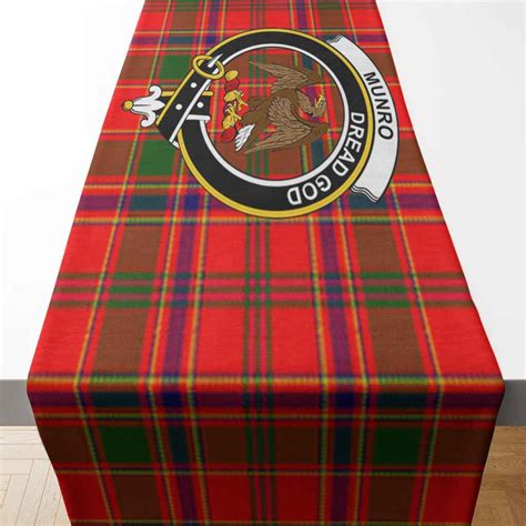 Scottish Munro Clan Crest Tartan Table Runner
