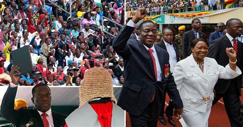Zimbabwes New President Emmerson Mnangagwa Arrives At Stadium To Be