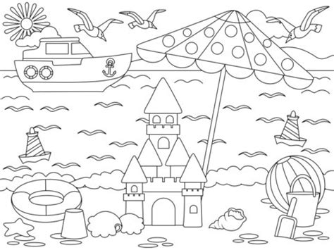 Coloring Pages Of Beach Home Design Ideas