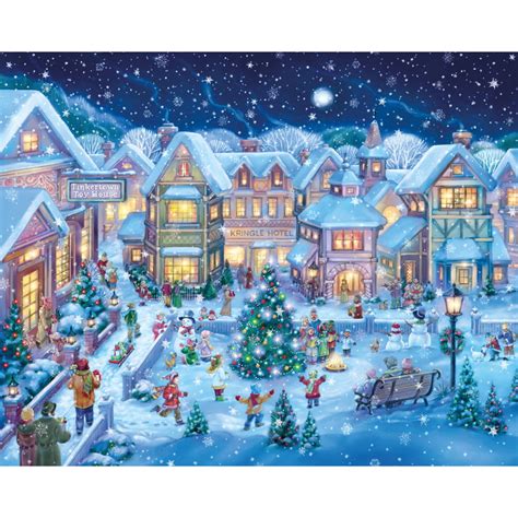 Vermont Christmas Company Holiday Village Square 1000 Piece Jigsaw