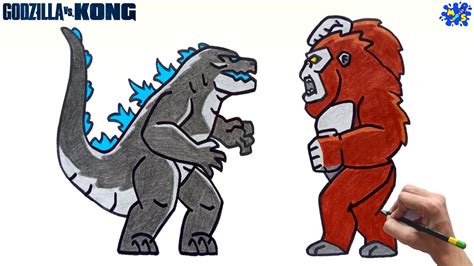 How To Draw Godzilla Vs Kong Step By Step Youtube