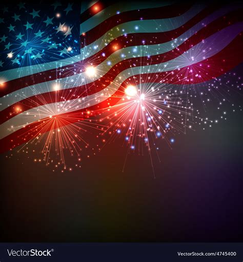 Fireworks Background For 4th Of July Royalty Free Vector