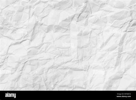 White Blank Crumpled Paper Creased Paper Texture For Background Stock