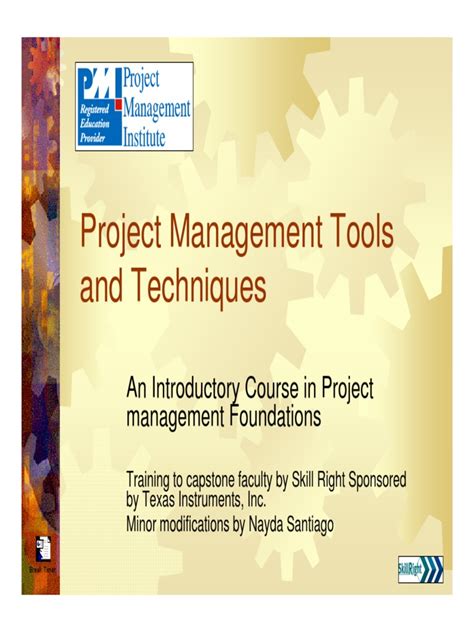 Project Management Tools And Techniques Pdf Project Management Projects
